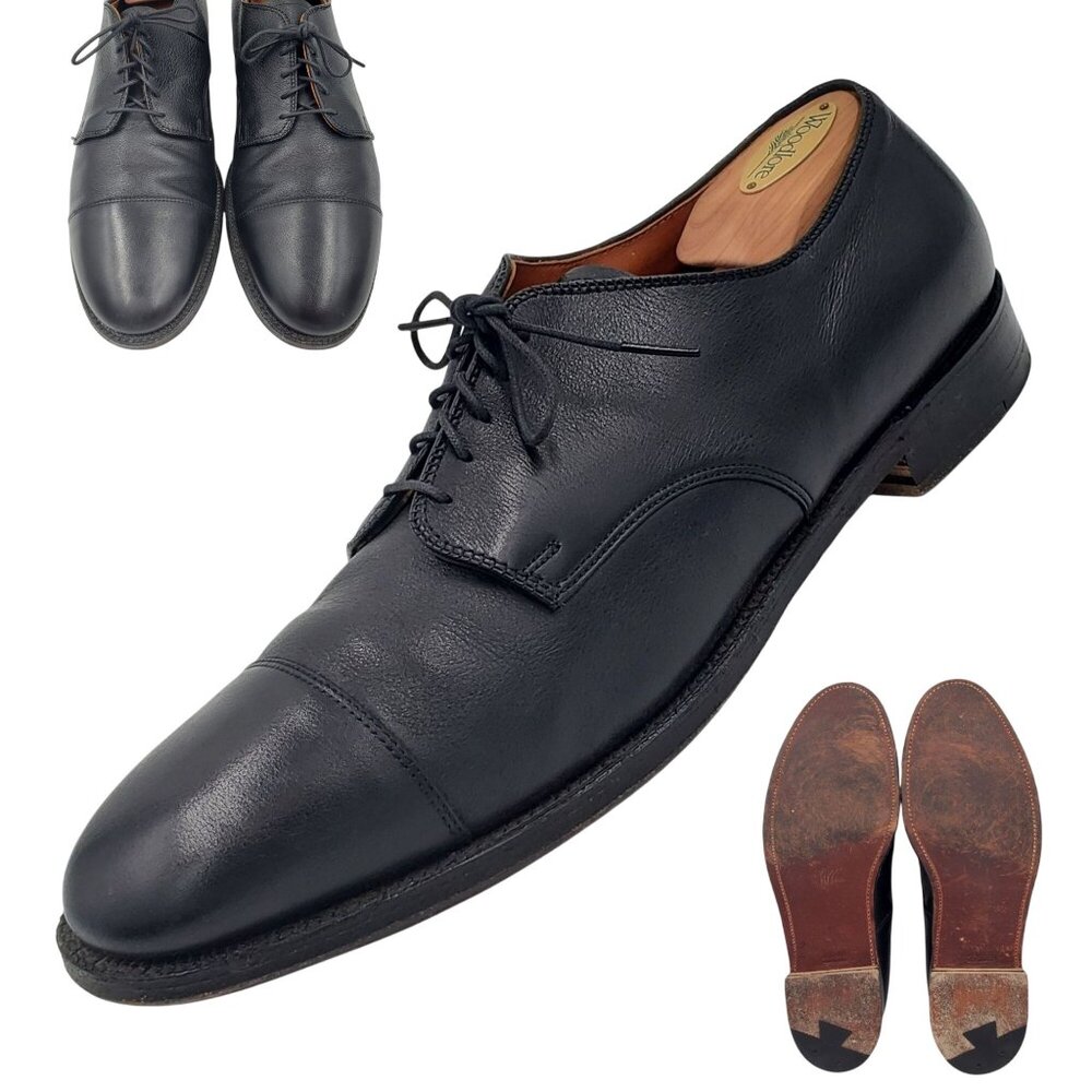 Alden USA New England Dress Shoes Men's 13B Black Leather Cap-toe Bluchers Derby - Picture 14 of 14